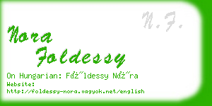 nora foldessy business card